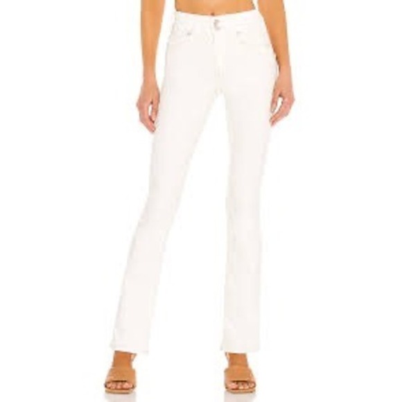 Free People Denim - Free‎ People Shayla Pebble White High Rise Bootcut Jeans Double Button Size 26